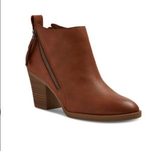 Double Zip Booties - Cognac